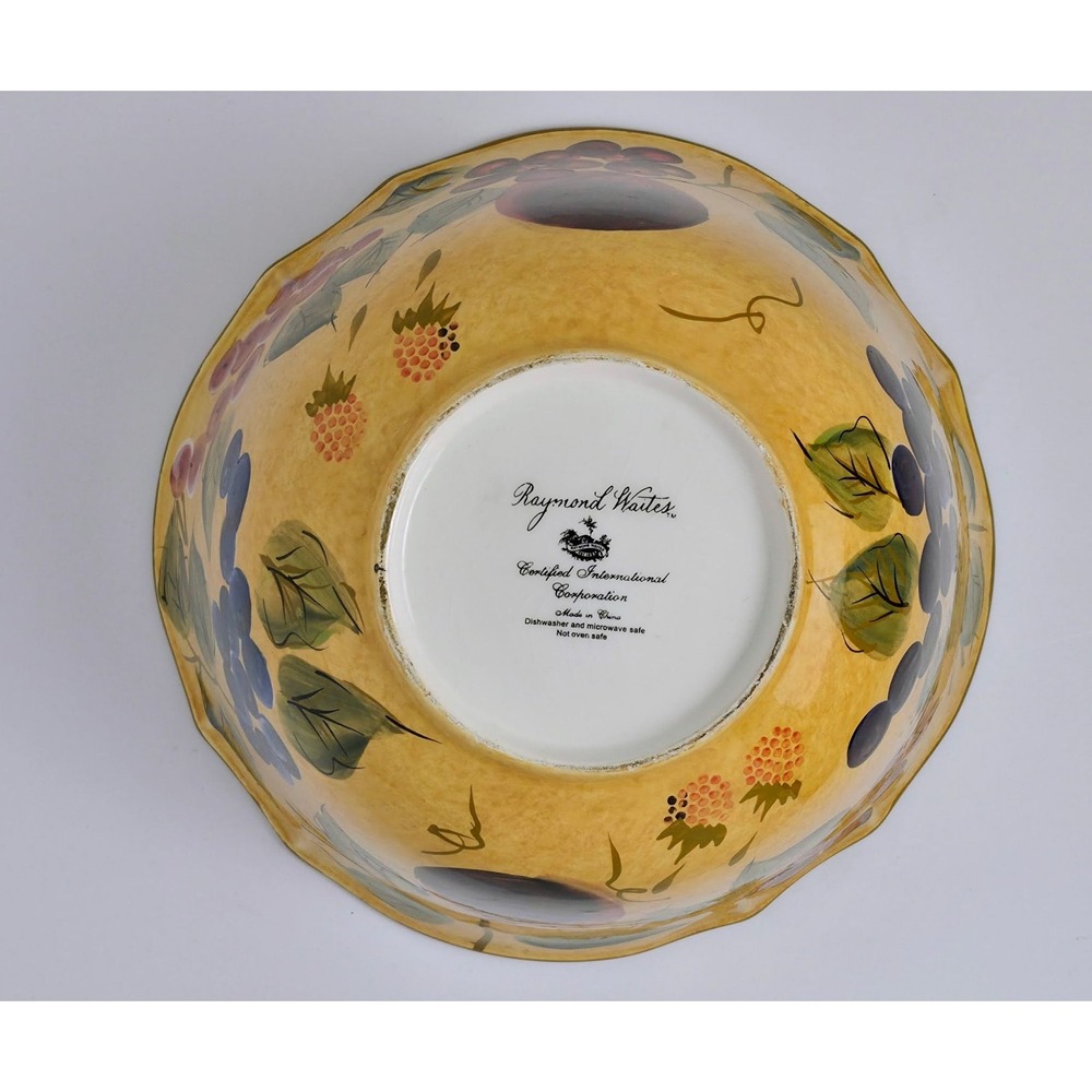 Raymond Waites Fruit Pattern Large Mixing Serving Bowl Set 3 Pc Ceramic - Picture 3 of 8
